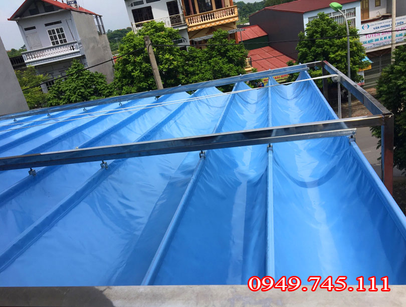 bạt xếp lớp che nắng che mưa