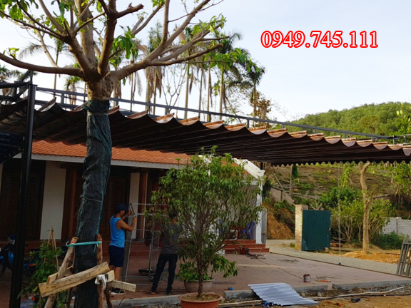 lắp đặt bạt mái xếp tại nhà